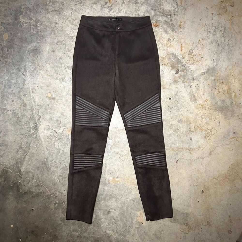 Zara Basic Faux Suede Leather Skinny Pants